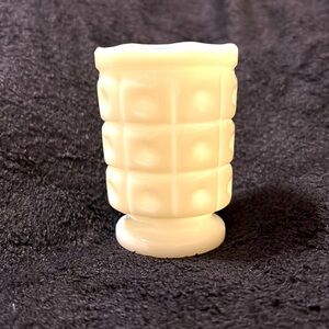 Vintage Milk Glass Footed Votive Candle or Toothpick Holder